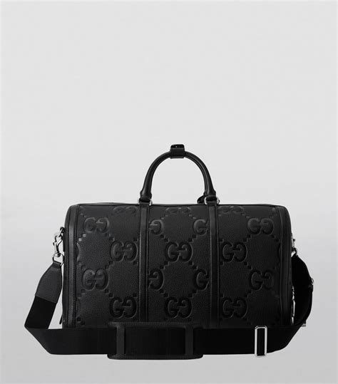 Jumbo GG small duffle bag in black leather 